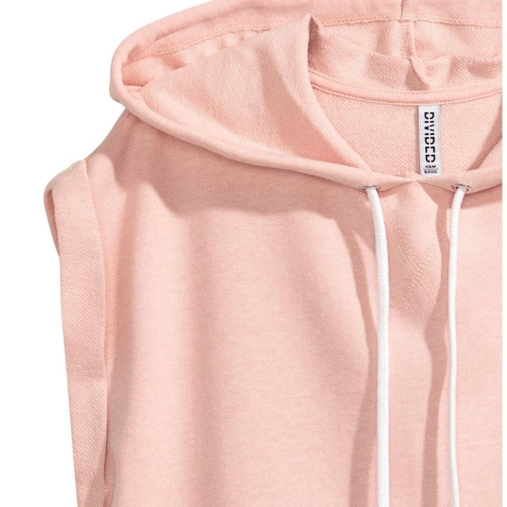 Women's Pink Sleeveless Hooded Top